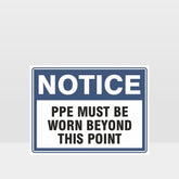 Custom Signs Personalized,Ppe Must Be Worn Beyond This Point Sign
